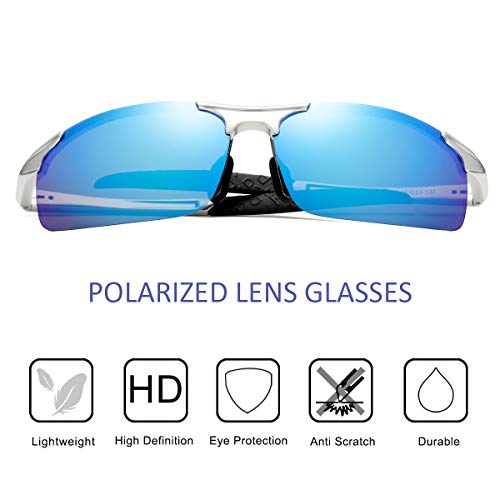 Image of Mens Sports Polarized Sunglasses Driving Metal Frame UV Protection Sunglasses For Men 8177