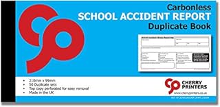 Cherry Carbonless NCR School Accident Report Duplicate Book 99 x 210mm 50 Sets **10 Pack**