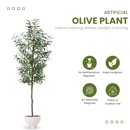 Image of Kayra Decor Artificial 5 Feet Olive Tree | Artificial Plants with Pot Big Size, Office, Villa, Indoor Decoration