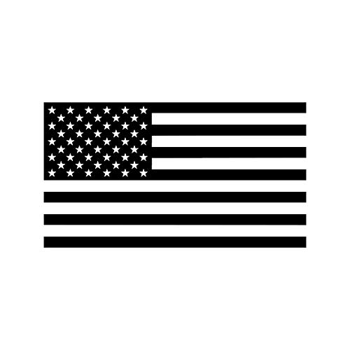 Image of American US Flag [Pick Color /Size] Vinyl Decal Sticker for Laptop /Car /Truck /Window /Bumper (5in x 2.8in, Gloss Black)