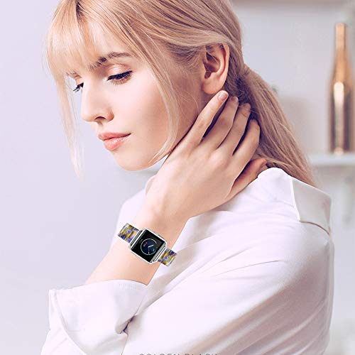 Image of Resin Band Compatible with Fitbit Blaze,Women Men Metal Frame Housing+ Resin Accessory Band Wristband Strap Blacelet for Fitbit Blaze Smart Watch Fitness(Blue)
