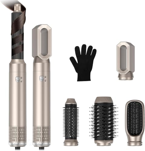 Juego de cepillos de peinado 1000 W, con secador de pelo, cepillo de aire caliente redondo, secador de pelo automático para todo tipo de cabello