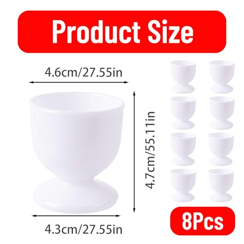 Egg Cups, 8-Piece Plastic Egg Cup Set, Funny and Novelty Egg Cups for Kids and Adults, Ideal for Breakfast and Brunch Parties, 4.6 x 4.7 cm - Image 2