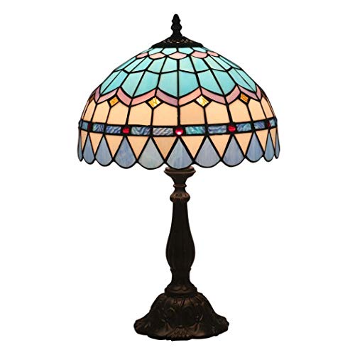 Lampe de table style méditerranéen verre teinté 12 pouces pour sublimer un bureau sombre