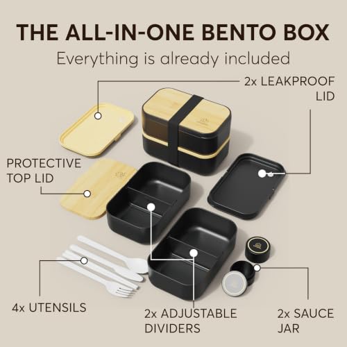 Image of Umami Bento Box Adult, Leakproof, All-in-1 Lunch Containers for Adults