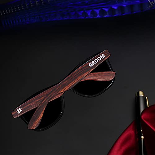 Image of LADY&HOME Bachelor Party 7pcs Wedding Sunglasses for Groom, Best Man, Groomsmen Gifts Wedding Favor
