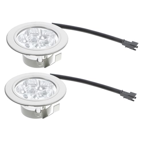 FONDOTIN 2個 レンジフードライト 省エネ調理灯 シルバー色 簡単取付 耐蒸気 振動対応 高輝照明 換気扇用キッチン照明