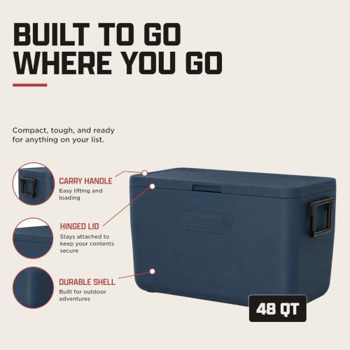 Image of Coleman Chiller 9 /16 /30 /48 /60qt Cooler with Ice Retention, Leak Resistant, Great for Camping, Concerts, Sports, and More