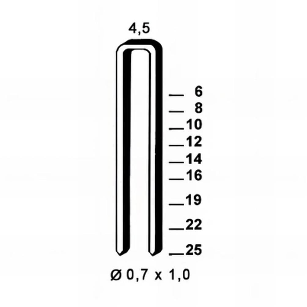 D-Work 14.000 grapas galvanizadas U-16-4.8x16x0.5x0.7 mm