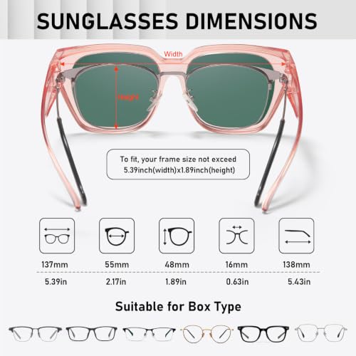 Image of HAOLOTA Polarized Fit Over Glasses Sunglasses for Women UV Protection