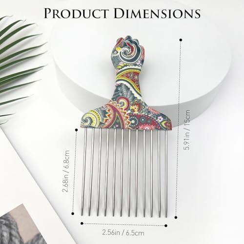Peine profesional para peinar cabello rizado de acero inoxidable miniatura 2