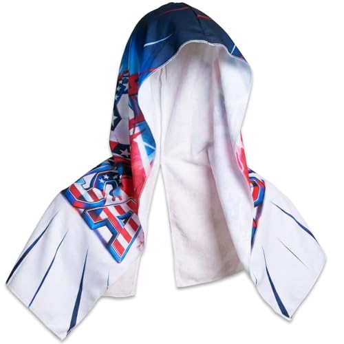 2pcs USA World Cup Cooling Neck Gaiter U-Shape Sun Protection Hooded Scarf with Quick-Dry Fabric, Breathable Face Cover for Soccer Fans, Outdoor Sports & Game Day