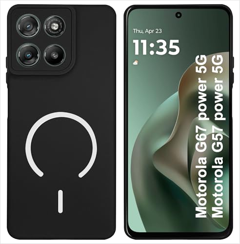 Image of SBMS Silicone Back Cover for Motorola G67 Power / G57 Power | Soft Micro-Fibre Lining Inside | Magsafe Print On Back Side Camera Protection Bump | Shockproof Case G67power (Magsafe Print Small Black)