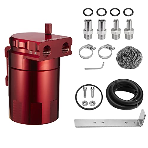 Oil Catch Can Baffled 300ml, Universal Aluminum Air Oil Separator Tank with 3/8