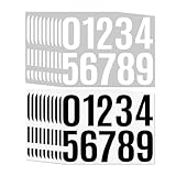 20 Bögen/200 Stk Zahlen Aufkleber 10 cm,Selbstklebende Zahlenaufkleber Wetterfest, 0–9 Klebezahlen Wetterfest,Hausnummer Aufkleber für Mülltonnen Briefkästen Türen Fenster Hausnummern(weiß schwarz)
