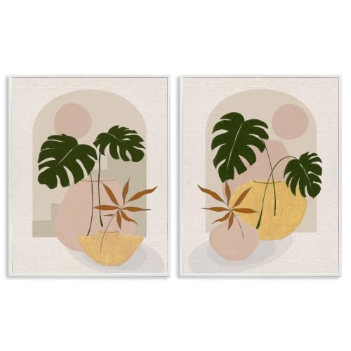 Boho Monstera Archway Landscape, 24 x 30 Inch Framed Giclée Print Set