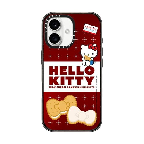 CASETiFY MagSafe �Ή��C���p�N�giPhone 16�P�[�X [MIL�K�i���� (4x MIL-STD-810G) / 2.5m����̗����������N���A / Hello Kitty Co-Lab] - �N���A �u���b�N - Hello Kitty