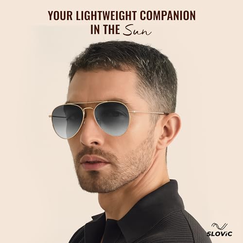 Image of SLOVIC Sunglasses for Men Stylist | UV Protection Goggles for Man | Lightweight & Durable Polycarbonate Material | Unisex Gift for Man & Women | Mens Fashion Sunglasses
