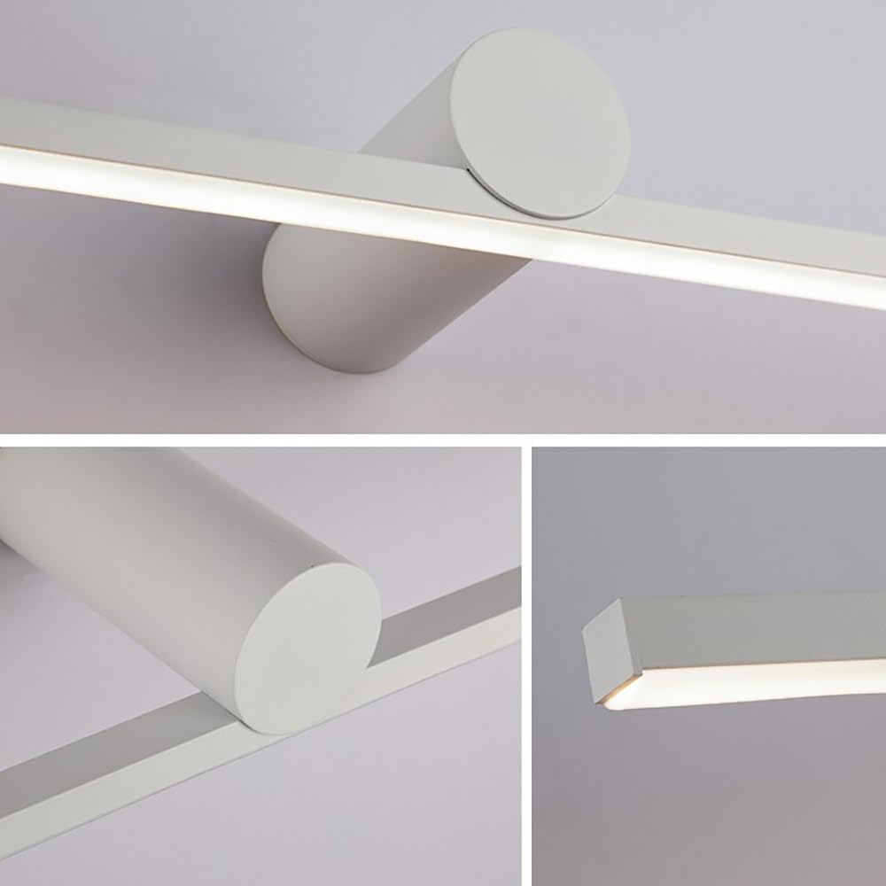 Lampada Specchio Moderna Minimalista, Applique Bagno Lineare LED Luce per Specchio in Alluminio da Parete(White(3000K),60cm/23.62in)