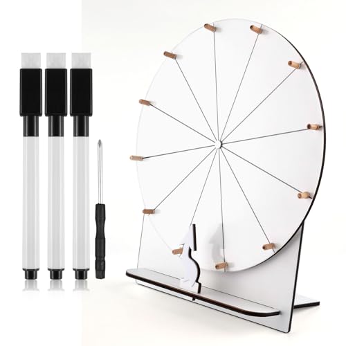 Roue de prix en bois blanc de 29 cm de table pour loto et tombola
