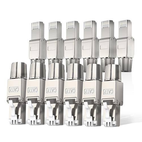 Connecteurs RJ45 Cat7 sans outil alliage zinc anti interférence