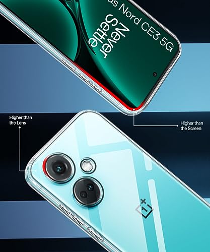 Image of WOW IMAGINE Crystal Clear Transparent Back Case Cover for 1+ OnePlus Nord CE 3 5G | Full Device & Camera Protection Shockproof TPU | Flexible Silicone Back Cover Case - Transparent