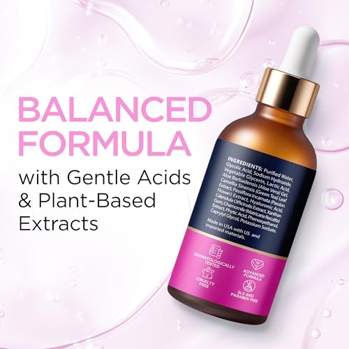 Image of Glycolic Acid Serum for Face 15%, Lactic Acid & Green Tea 1 Oz