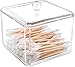 Recet Kosmetik Aufbewahrungsbox Acryl Wattepads Aufbewahrung, Wattestäbchen Spender Cotton Wattepads Behälter Box Make-up Kosmetik Halter Organizer mit Deckel, Transparent (A)