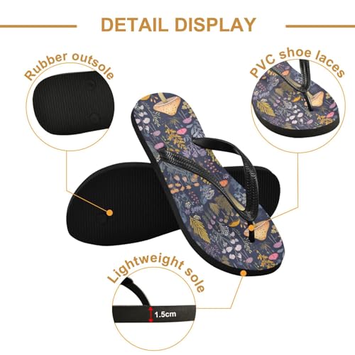 RunningBear Vintage Forest Mushroom Womens Flip Flops Sandals Casual Summer Sandals3