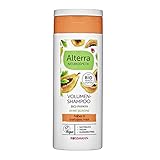 Alterra Volumen-Shampoo 200 ml für feines & kraftloses Haar, Kräftigung & Vitalität bis in die Spitzen, mit Bio-Papaya, Bio-Bambus & Bio-Mangoextrakt, ohne Silikone, Naturkosmetik, vegan