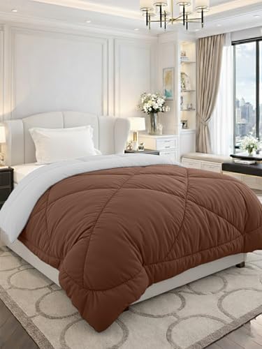 Image of Monte Carlo Polyester Comforter Single Bed | 200 GSM Lightweight & Reversible | Soft Quilt for Mild Winter | Easy Care All Season Comforter (Beige) | 59 x 87 Inches