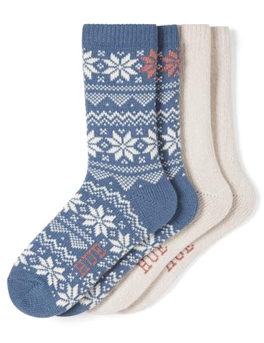 Image of HUE womens Crew Length Boot Socks, 2 Pair Pack