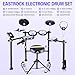 EASTROCK Electric Drum Set with Quiet Mesh Drum Pads, Electronic Drum Set for Beginner 4 Leg with Cymbals, Pedal, Upgraded Drum Module, 450 Sounds, Bluetooth, USB MIDI, Headphone, Drum Stool, Sticks