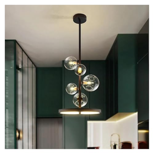 Lustre suspendu noir LED pour éclairer une petite cuisine sombre