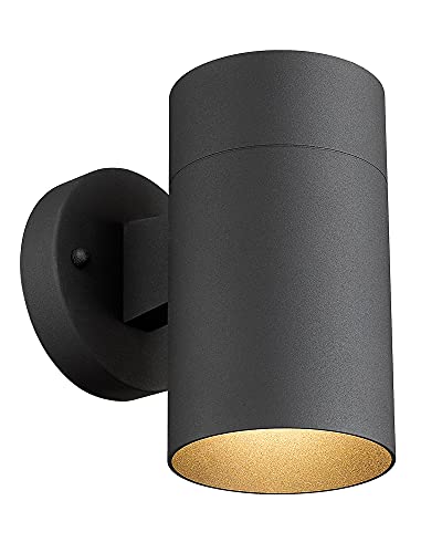 Image of Ken & Ricky Modern Outdoor Wall Sconce Lights,Cylinder,Black,1 Pack