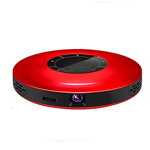 Mini Beamer, Handy-Projektor All-in-One-Heim kleine WLAN drahtlose 3D-Familie Mini-Handheld tragbare tagsüber Ultra-High-Definition-4K-TV,Rot
