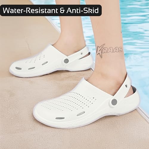 Image of Kraasa Men's Lightweight Extra Soft Men's Classic Casual Sports Clogs /Sandals with Adjustable Back Strap for Adult | Anti Skid, Comfortable| Waterproof & Everyday Use Mules for Gents /Boys