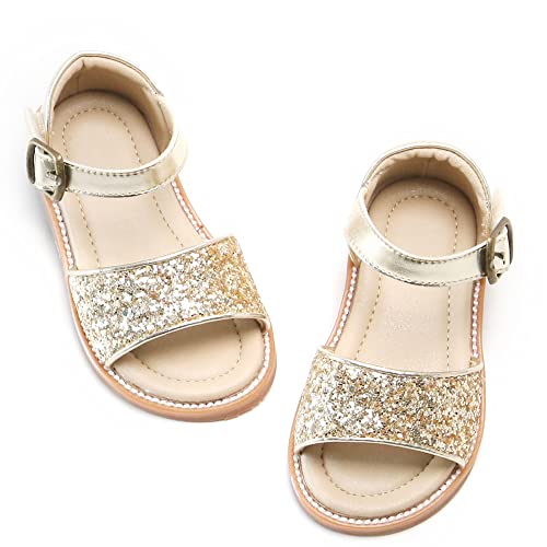 Kiderence FK680 Toddler Girls Sandals Little Girls Kids Summer Shoes Toddler Gold Sandals Size 10 cover