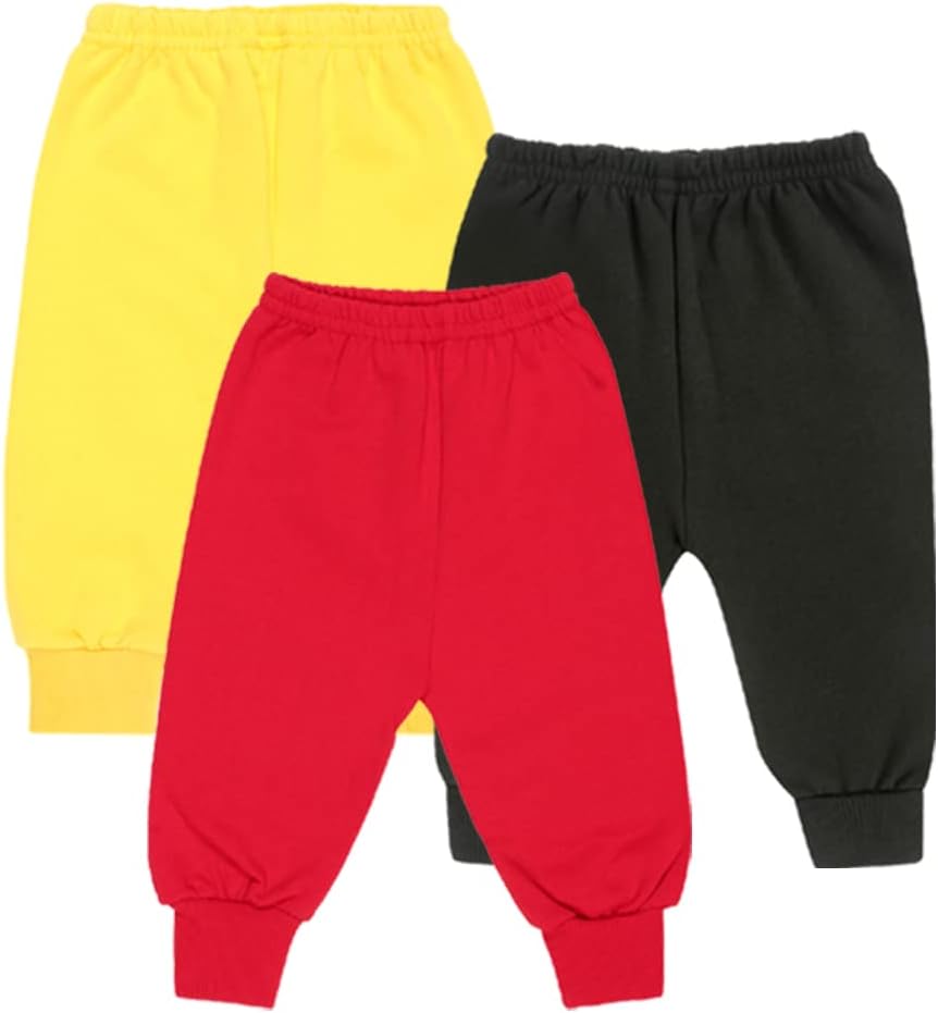 CLAPUnisex Baby Winter Warm Pants Kids Fleece Pajamas Leggings Combo Set of 3