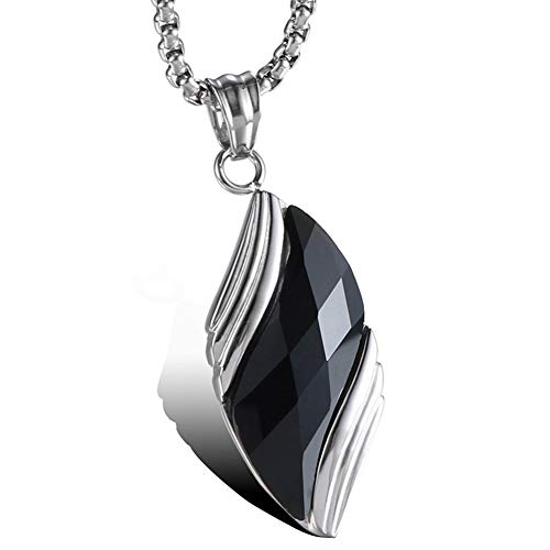 AdorabFruit Présent Pendentif Accesorios De Acero Inoxidable De Piedra Natural Colgante De La Manera Collar Azul De La Arena del Ojo del Ángel De Titanio Hombres De Acero Colgante Cover