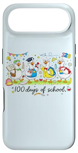 100 Days Of School Funny Ducks Goose Teacher �L�b�Y �A�N�e�B�r�e�B �X�}�z�P�[�X iPhone Air �p