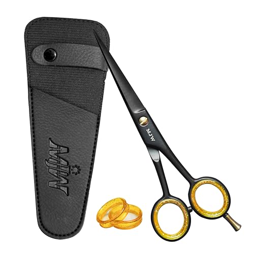 MJW Ciseaux de Coiffure Professionnels – Ciseaux de Barbier en Acier Inoxydable de 6,5 Pouces Pour les Salons et la Maison, Idéales Moustaches Ciseaux de...