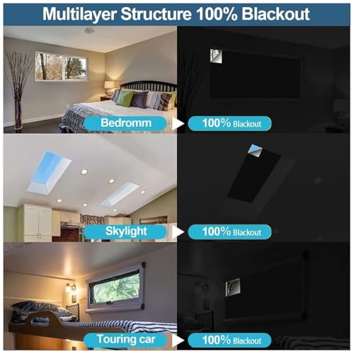 300×145cm Portable Blackout Blinds Stick on Blinds for Windows, Temporary 100% Blackout Curtains Suitable for Cutting any Size Shape - for Bedroom, Indoor and Outdoor, Travel Nursery Loft RV Car - Cosy Home Interiors 300×145cm Portable Blackout Blinds Stick on Blinds for Windows, Temporary 100% Blackout Curtains Suitable for Cutting any Size Shape - for Bedroom, Indoor and Outdoor, Travel Nursery Loft RV Car - Image 6