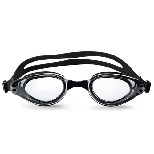 Image of AEC Feike VisionPro Powered Swim Goggles Anti Fog UV Protection Swimming Glasses with Power Lenses for Nearsighted Men & Women (Black, -7.00)