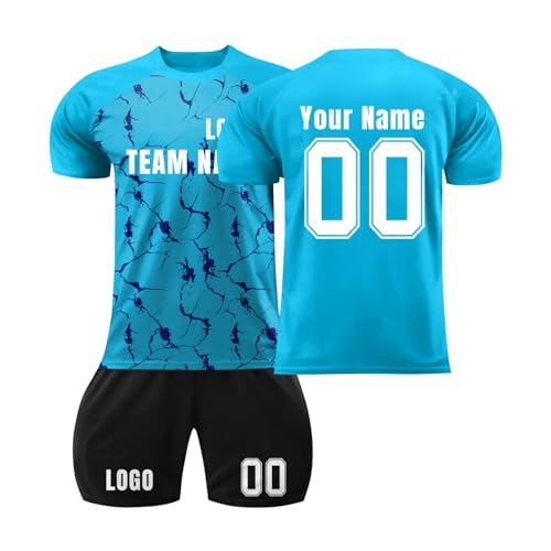 Camiseta de Fútbol Personalizadas para Hombres Niño, equipación de Fútbol DIY Nombre Número con Conjunto Top Pantalón Calcetines Regalo de Fútbol