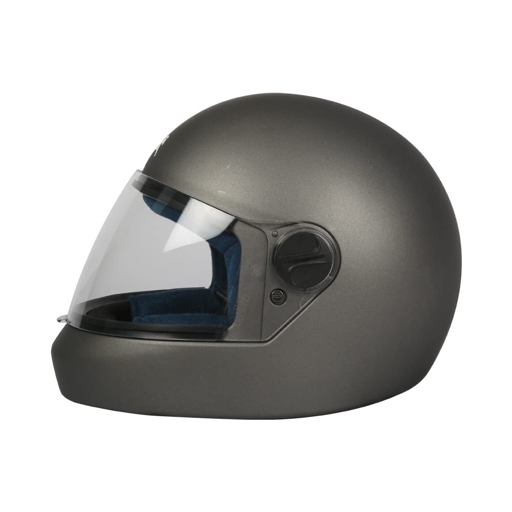 TVS Full Face Motorcycle Helmet, ISI DOT Certified, Clear Visor, Black, Grey, Size Large-picture-16