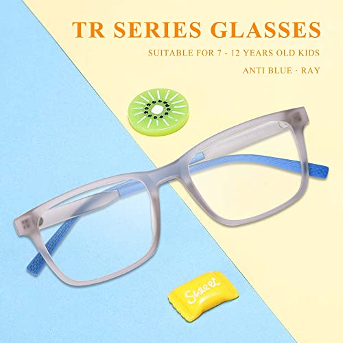 Image of SooGree Blue Light Blocking Glasses for Kids Boys Girls,Computer Screen Gaming TV Phone Glasses Anti Glare & Eye Strain