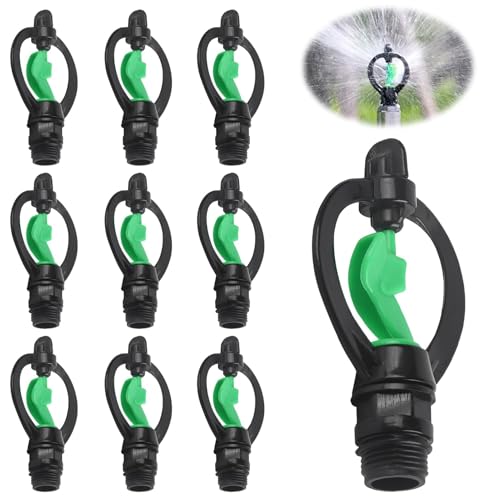 HERCHR 10pcs 360-degree Rotating Sprinkler, Atomizing Micro Nozzle with Butterfly Rotating Sprinkler for Garden Agricultural Irrigation