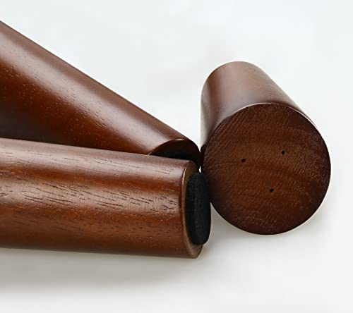 Gosche 8 Inch Wood Furniture Legs Round Solid Wooden Chair Legs Set Of 4, Mid Century Modern Replacement Sofa Feet For Dresser Armchair Bed Cabinet Or Home Diy Projects(Oblique Leg, Walnut Color) #TOP2