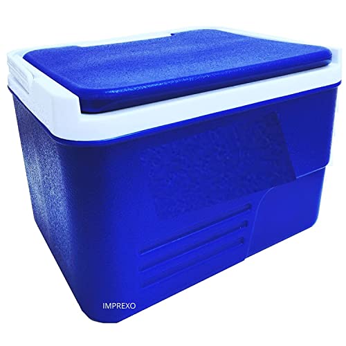 Image of Plastic Insulated Icebox Chiller Icebox Cooler Icebox Chiller Ice Packs Freezer Cooler Box Travel Picnic (14 Litre, Blue)